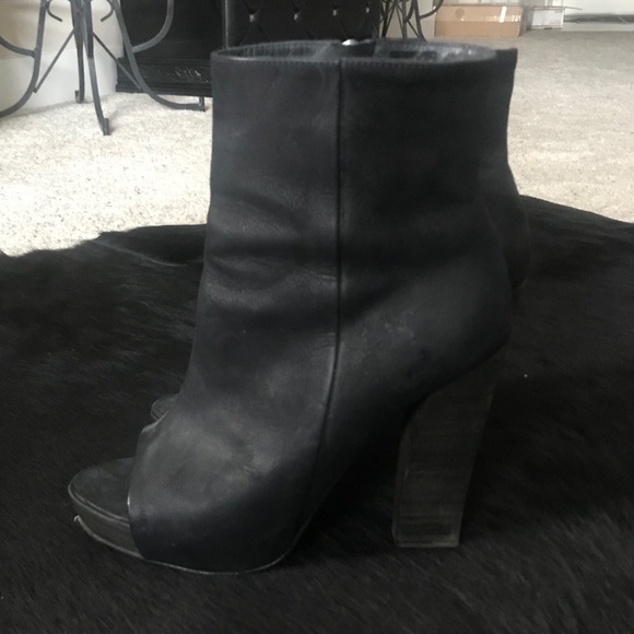 All Saints Shoes - ALLSAINTS Manifest Black Leather Open-Toe Booties